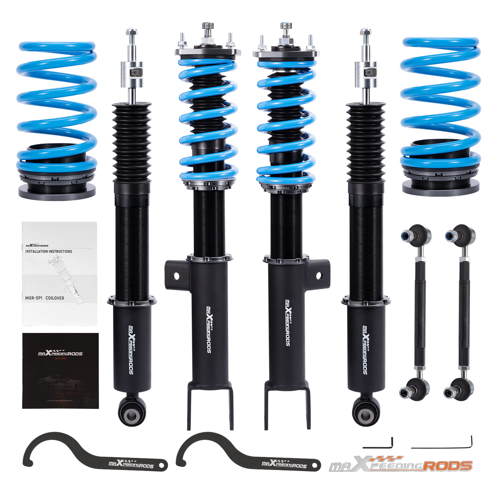 24-Level Adj. Damper Coilovers Lowering Kit compatible for Tesla