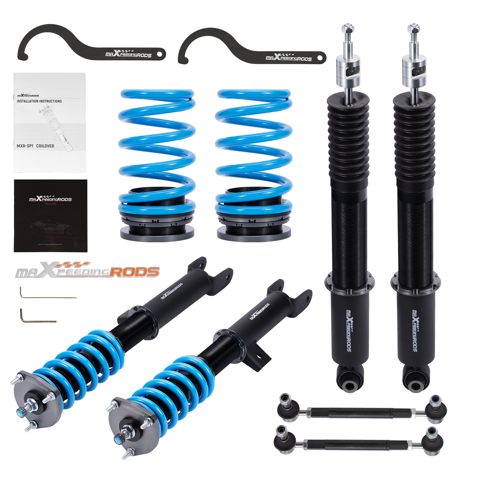 24-Level Adj. Damper Coilovers Lowering Kit compatible for Tesla