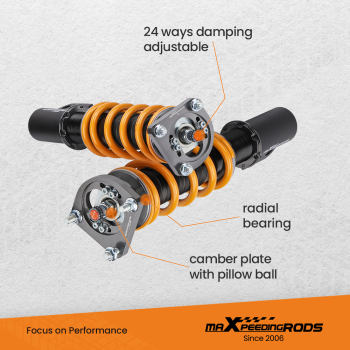 kit Ajustable Damper Coilover Suspension compatible pour Ford Mustang SN95 Amortisseurskit d'abaissement