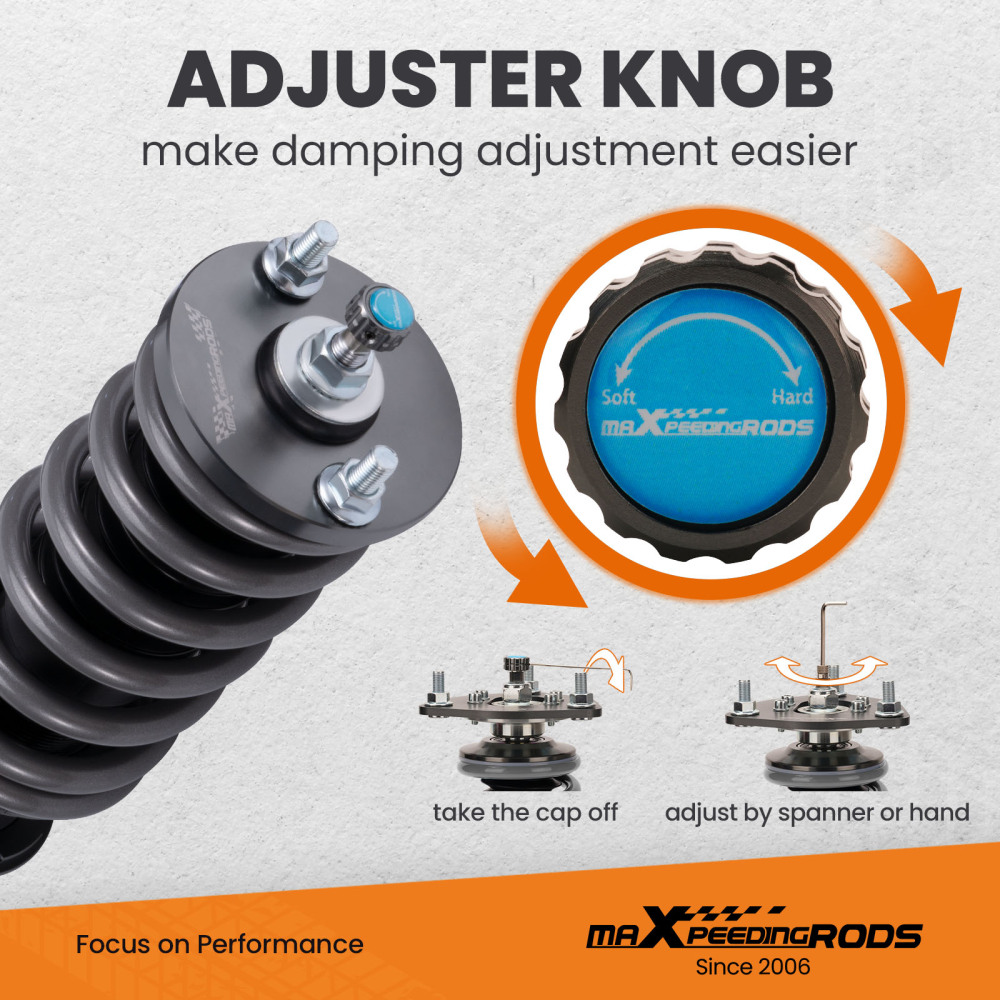 T7 Carreras Coilovers Amortiguación Ajustable de 24 niveles compatible para Honda Civic Eg Ek