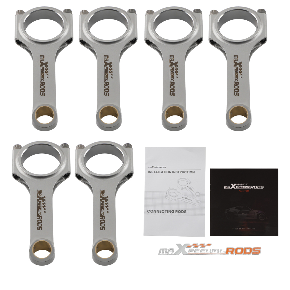 6pcs compatible para BMW N54B30 3.0 TURBO H Beam 4340 EN24 Racing Connecting Rods Conrod