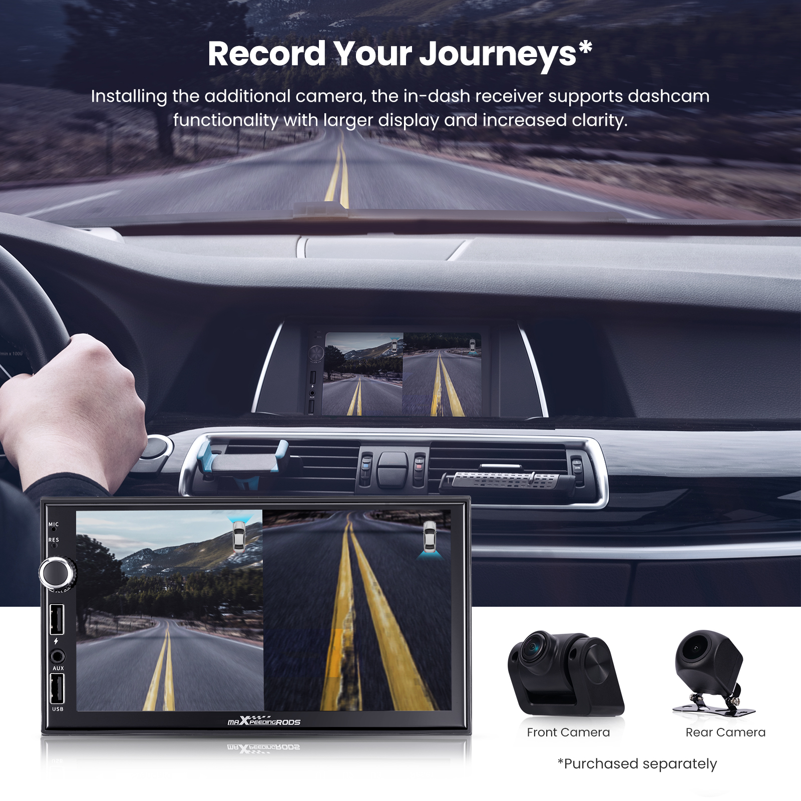 Multimedia Car Stereo Car Radio Compatible for Double Din car 