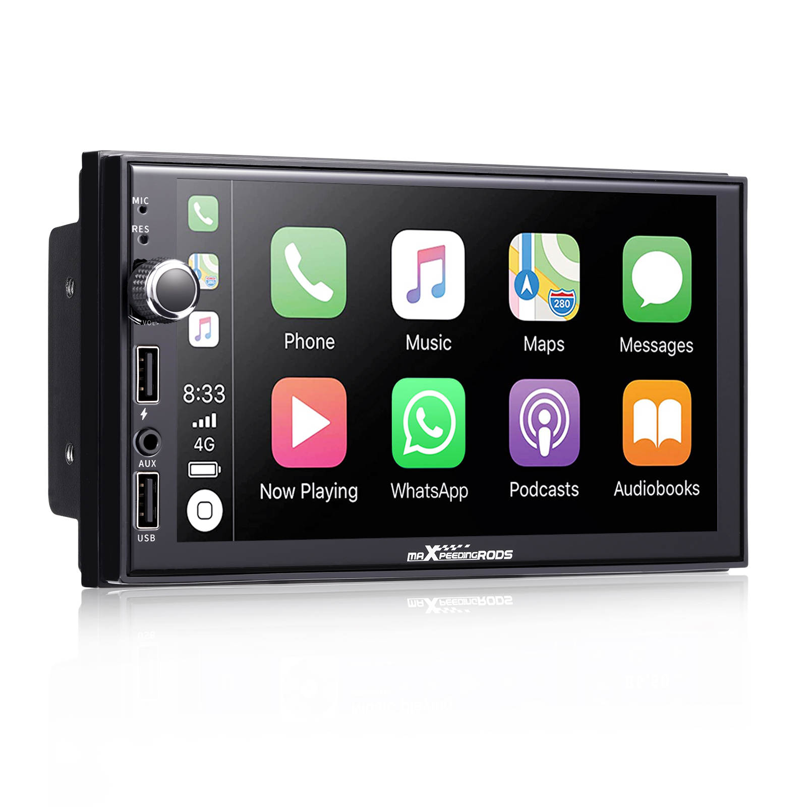 maXpeedingrods Double Din Android Car Stereo Radio with Wireless Apple  CarPlay & Android Auto, 7 Inch HD Touchscreen in-Dash GPS Navigation Head  Unit