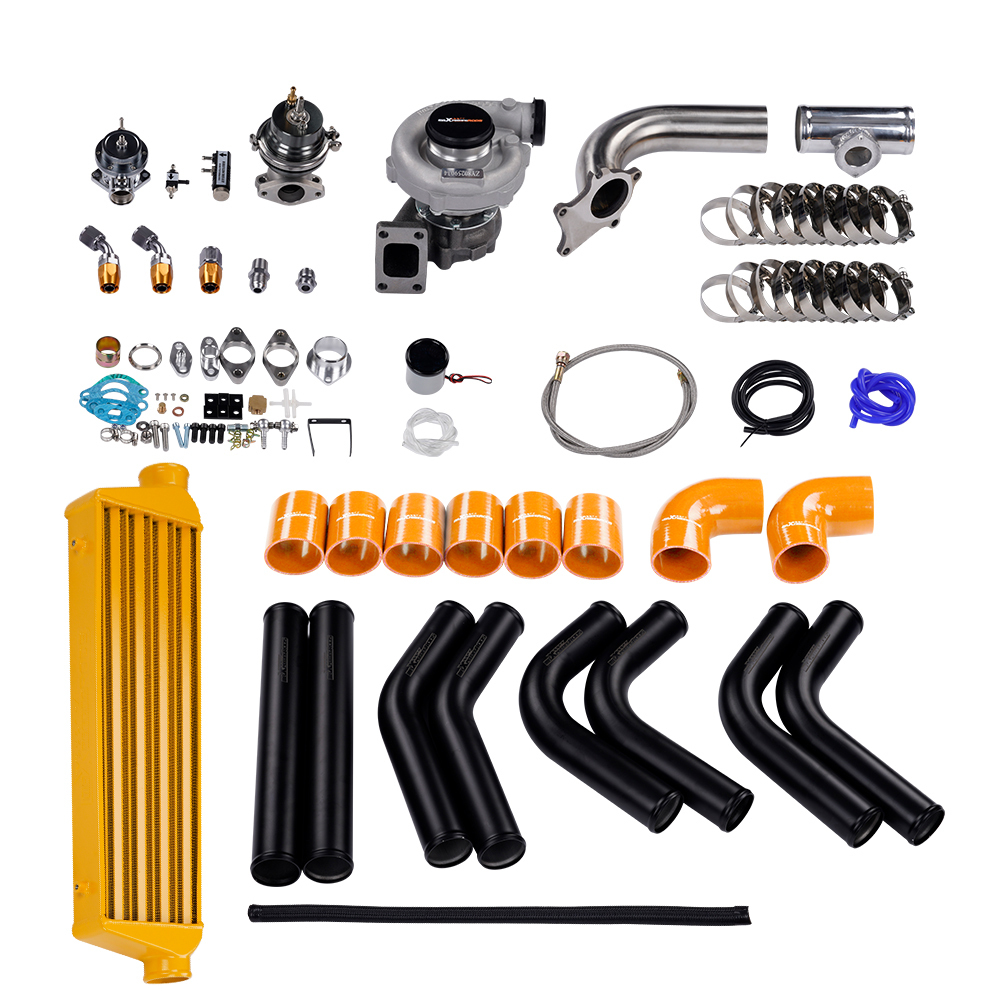 T3/t4 Turbo Kit 350hp + Wastegate + Charge Air Cooler+ Pipe+ Bov + Oil Pipe 10 Pcs.