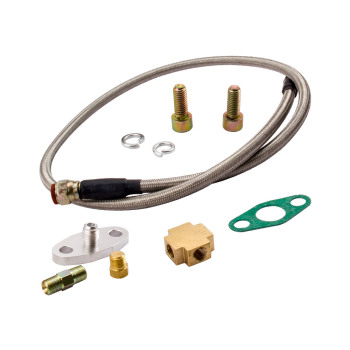 T04E T3 / T4 .63A / R 57 Trim Turbo compatible pour Charger 400 + HP Boost + Joints de conduites dalimentation en huile