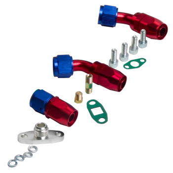 For GT30 GT3037 GT3076 Turbo Turbocharger 0.82 + Oil Drain Return Oil FEED Line CAC