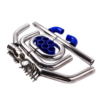 For GT30 GT3037 Turbo T3 .60 A/R Water Cool + 2.5 inch 63mm Intercooler Pipe Piping Kits