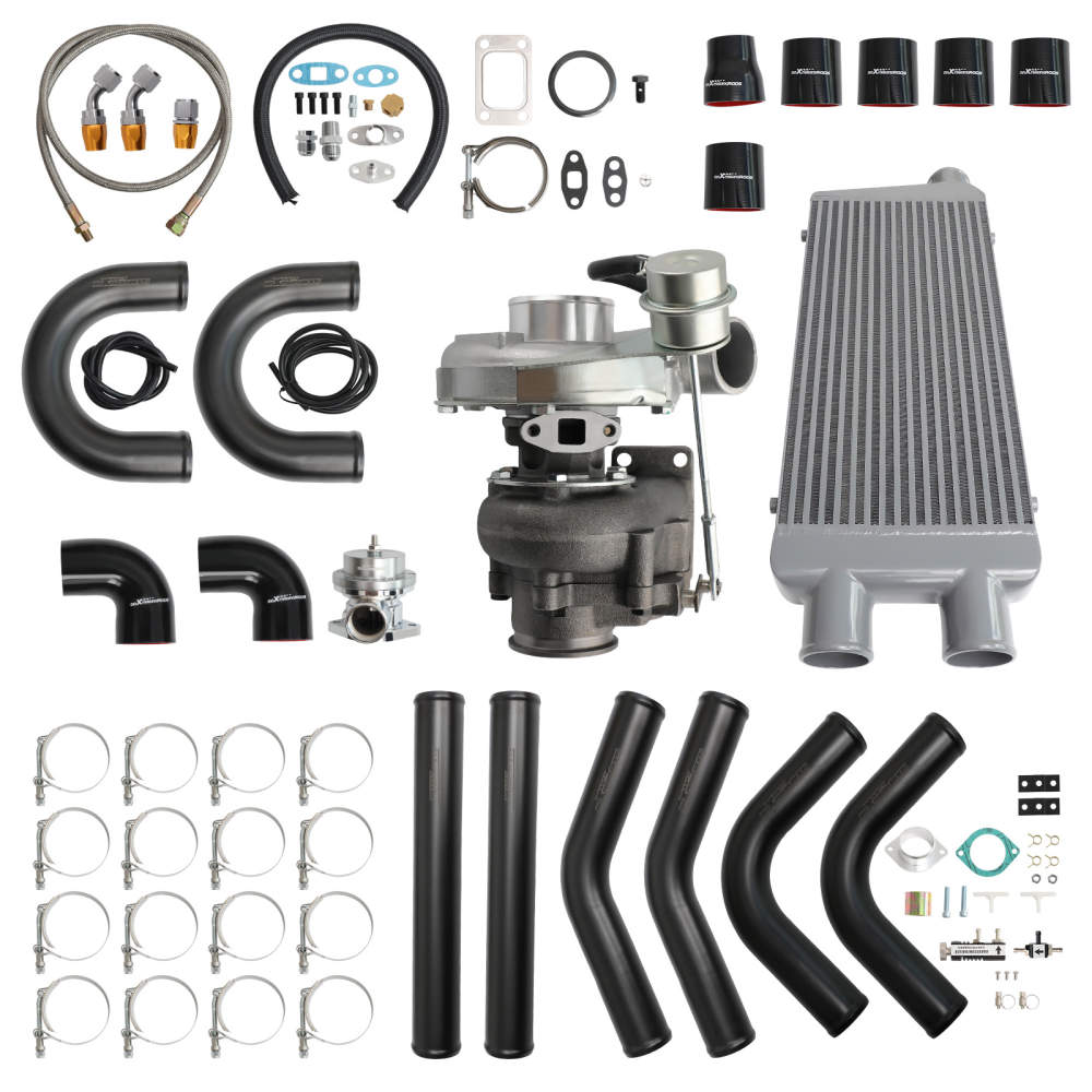 5PC T3 Turbo Charger Kit Oil Feed Return Line Intercooler Pipes BOV for ...