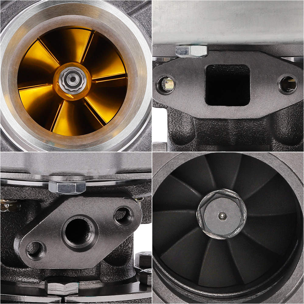 Turbo T3T4 Com A/R .63 A/R.60 Oil Cold 3 V Band Universal Turbocharger Perfecto para todos los motores de 4 o 6 CYL, 1.5L- 2.5L rueda de compresor de palanquilla