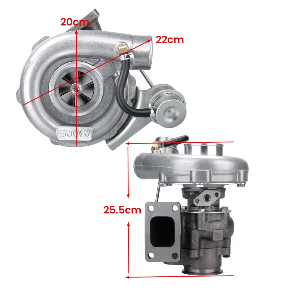 T04E T3 / T4 Turbo Compresor de turbocompresor Banda V de 400 + Controlador de impulso Refrigerado por aceite