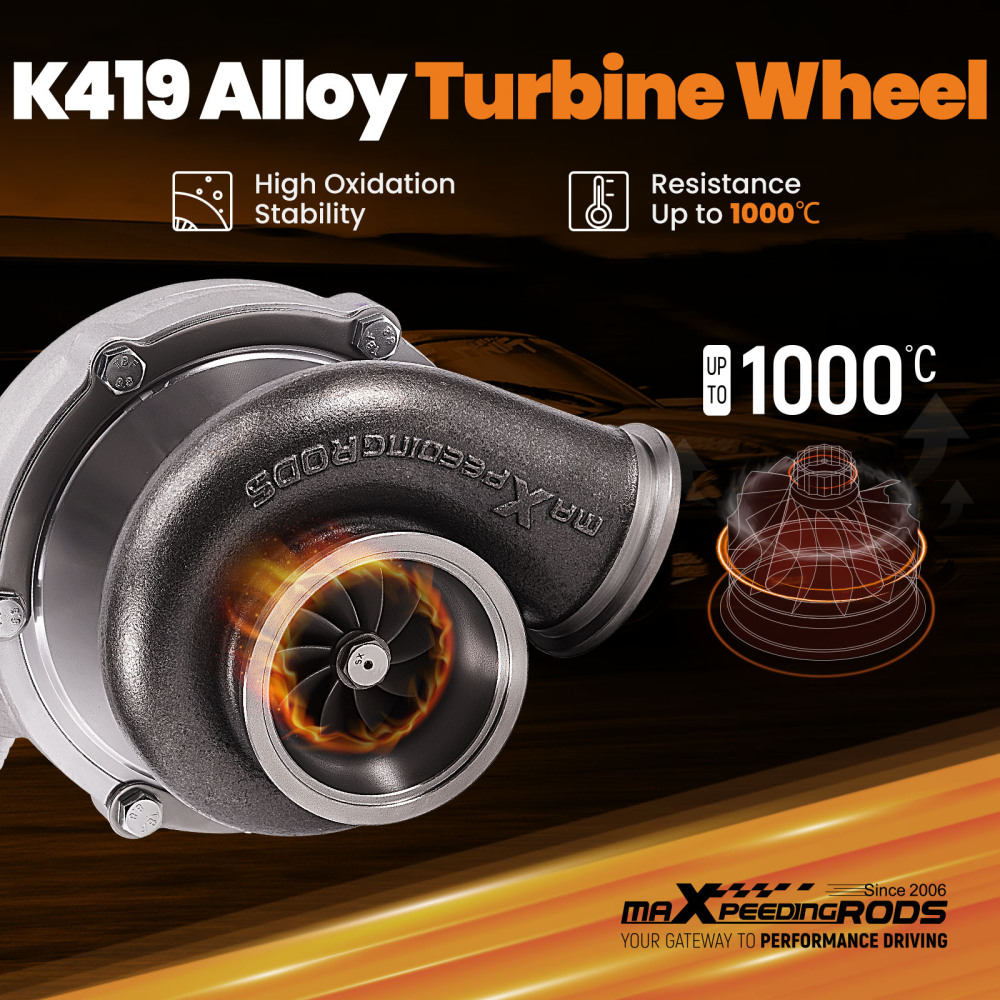 For GT3076 GT3076R Universal Billet TurboCharger 500HP Dual Ceramic Ball Bearing Turbine AR 0.82