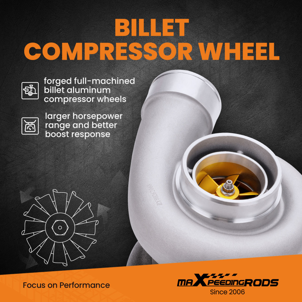 For GT45 T4 Twin Scroll V-band Billet Compressor Turbo compatible for Charger 1.05 A/R Turbine Up to 600+HP