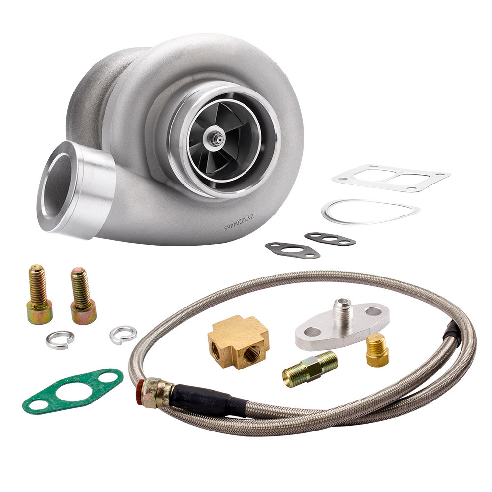 Para GT45 Turbocompresor T4 V-BAND 1.05 A / R 78Trim 600 + HP Boost + Kits de línea de alimentación de aceite