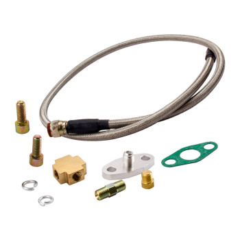 Turbocompressore per GT45 T4 V-BAND 1.05 A / R 78Trim 600 + HP Boost + Kit linea alimentazione olio