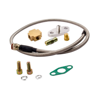 For GT45 Turbocharger T4 V-BAND 78Trim 600+HP Boost+Oil Feed /Oil Drain Return Line