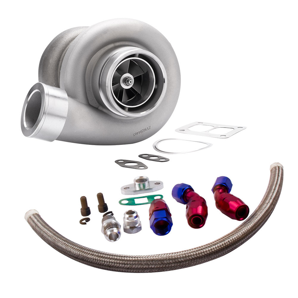Universal Turbo para GT45 T4 V-BAND 600 + HPS Boost con kits de línea de retorno de aceite