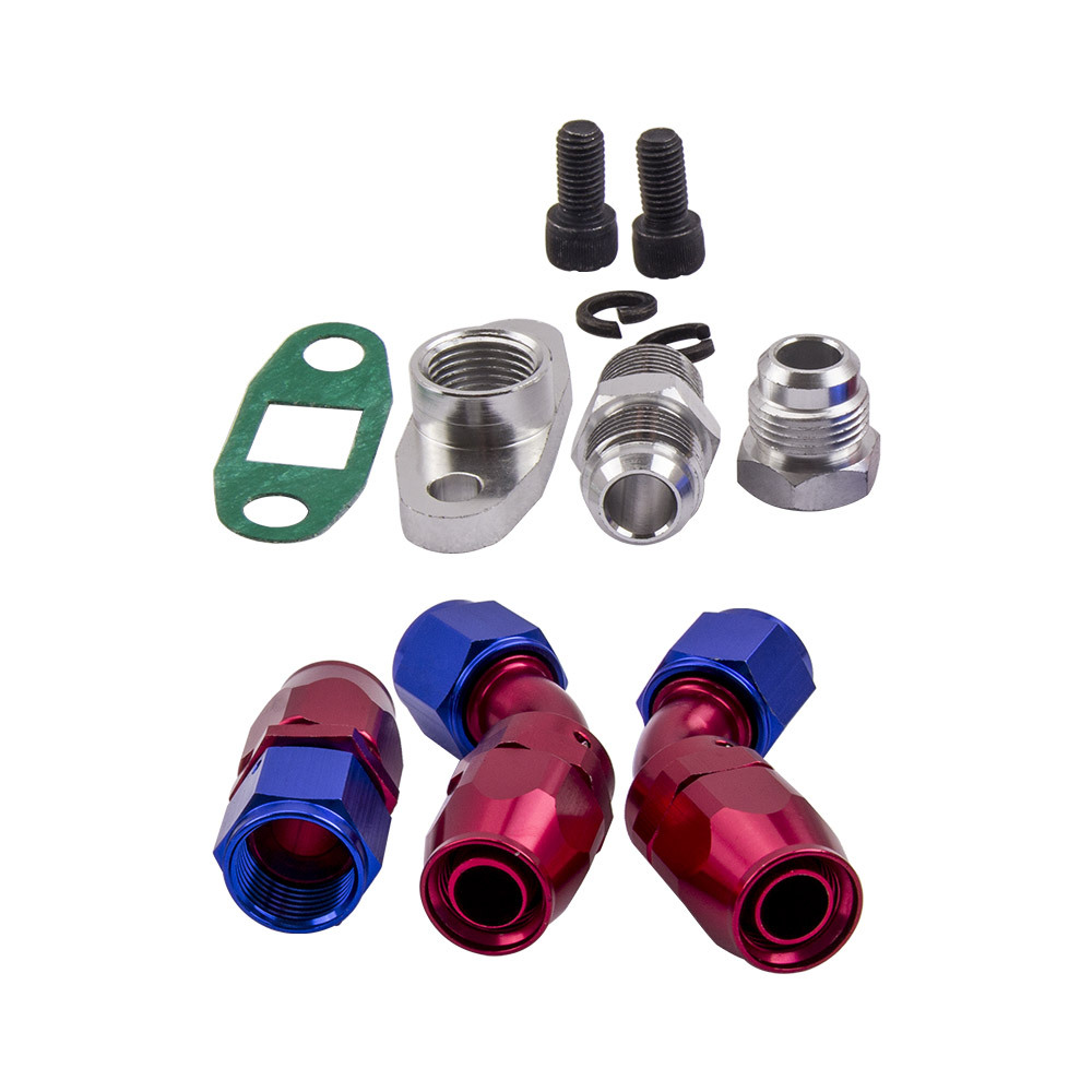 Universal Turbo para GT45 T4 V-BAND 600 + HPS Boost con kits de línea de retorno de aceite