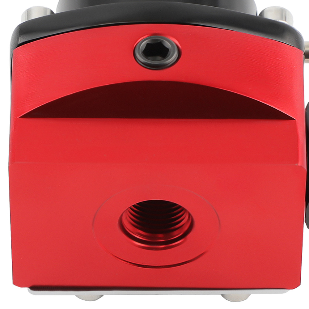 Universal Adjustable Fuel Pressure Regulator Kit + 100psi Gauge -6AN Black andRed