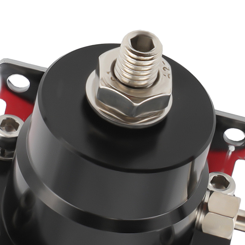 Fuel Pressure Regulator AN6 Hose End Fittings Oil Line Oil Gauge Kit Black-Red