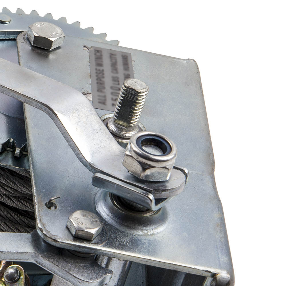 3500lbs Dual Gear Hand Winch Crank 10m Steel Strap Heavy Duty ATV Boat Trailer