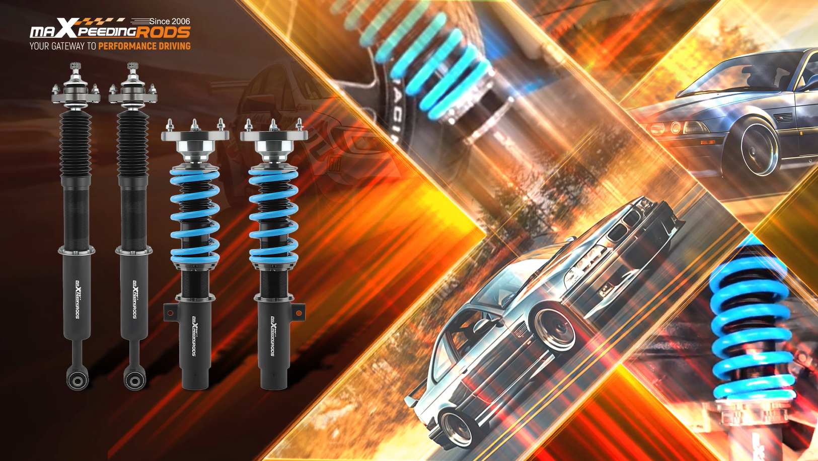 MaXpeedingrods COT6 Coilover Suspension Damper Kitcompatible compatible for BMW M3 E46 01-06 lowering kit