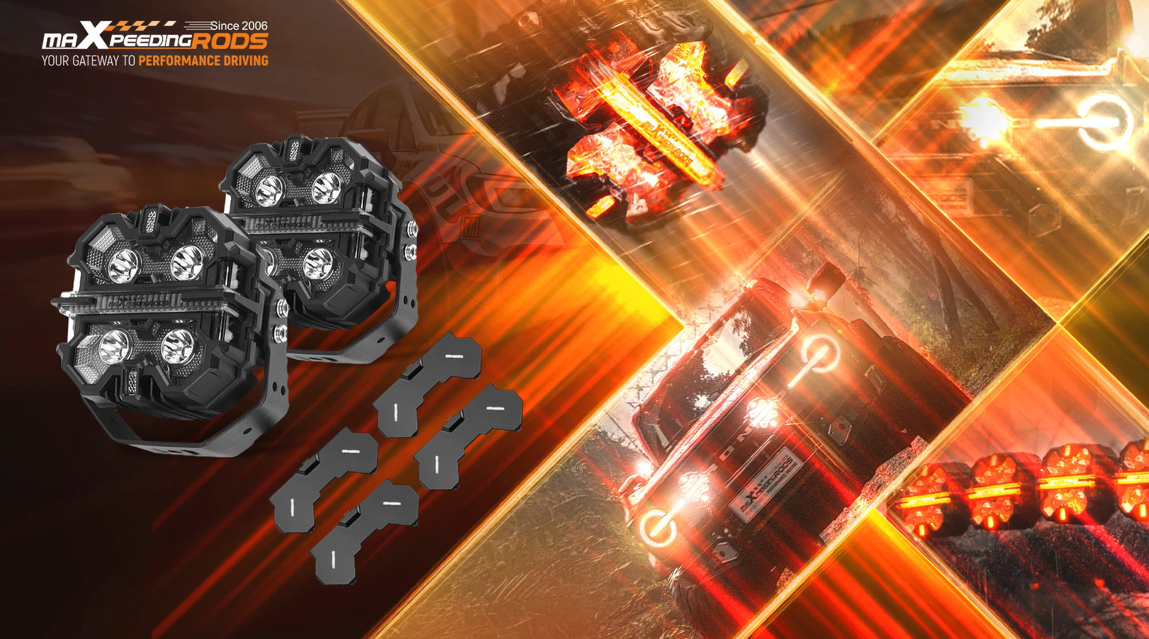 Maxpeedingrods Driving Auxiliary Light Universal 5inch 212W LED Light Pods for Offroad Driving