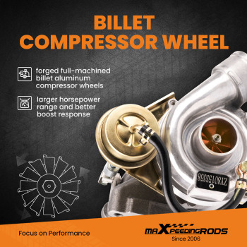Street Type Turbocompresor compatible para Audi A4 A6 compatible para VW Passat 1.8T Quattro 53049700015rueda de compresor de palanquilla