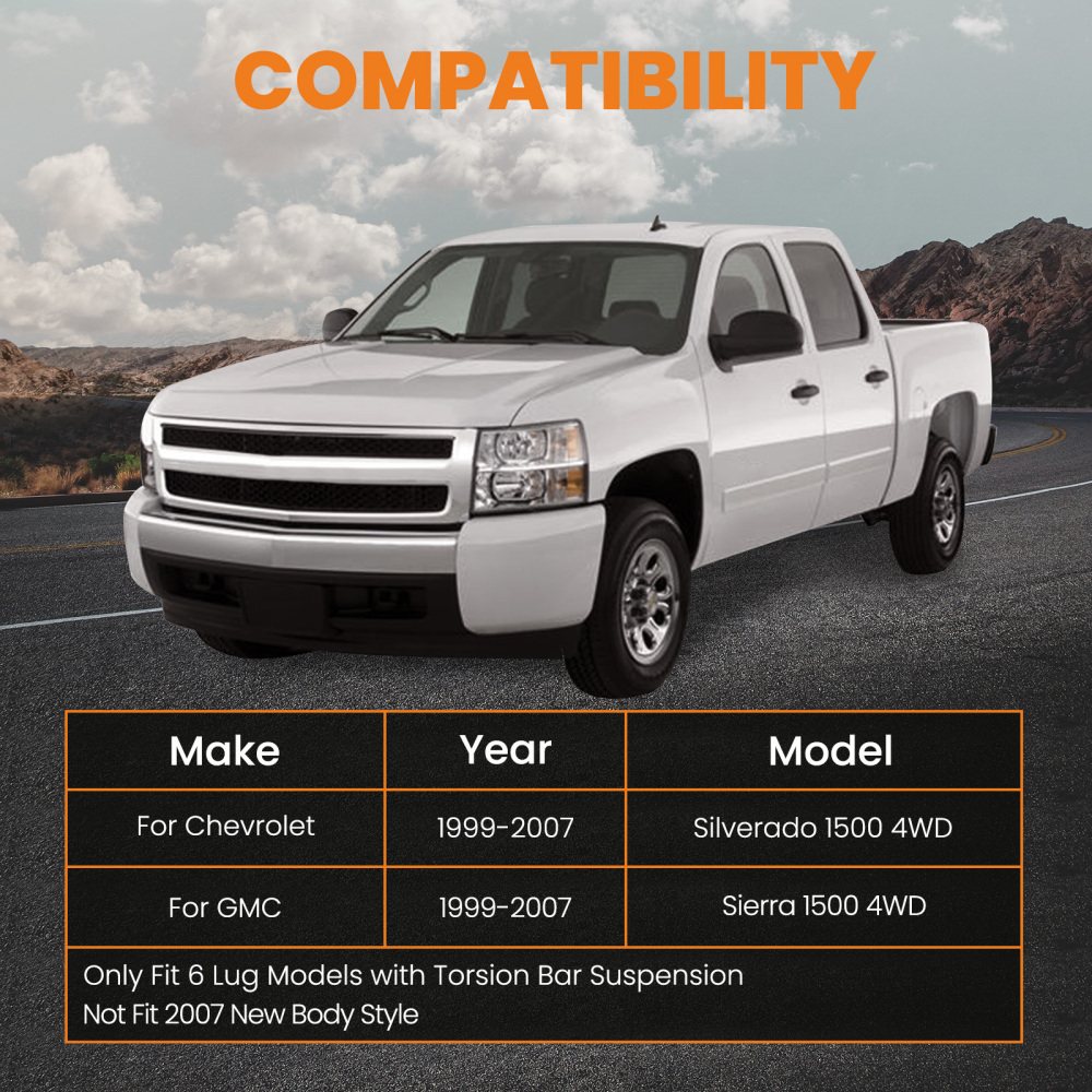 1inch-3inch Front 2inch Rear Leveling Lift Kit compatible for Chevy Silverado Sierra 1500 1999-2007