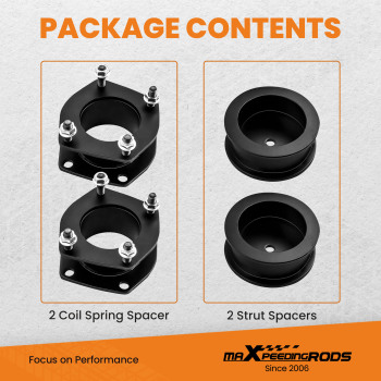 2 pouce + 2 pouce Avant + Arrière Lift Kit Strut Spacers 05-10 compatible pour Jeep Grand Cherokee WK