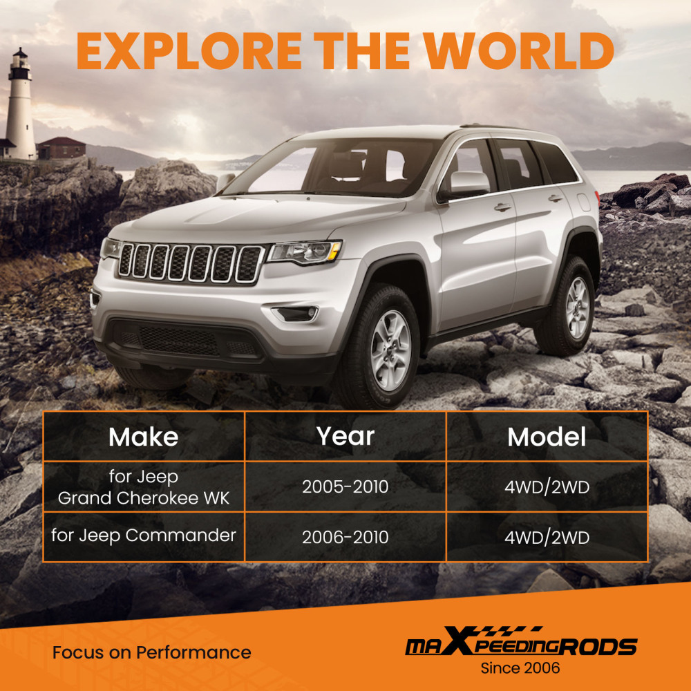 2 pouce + 2 pouce Avant + Arrière Lift Kit Strut Spacers 05-10 compatible pour Jeep Grand Cherokee WK
