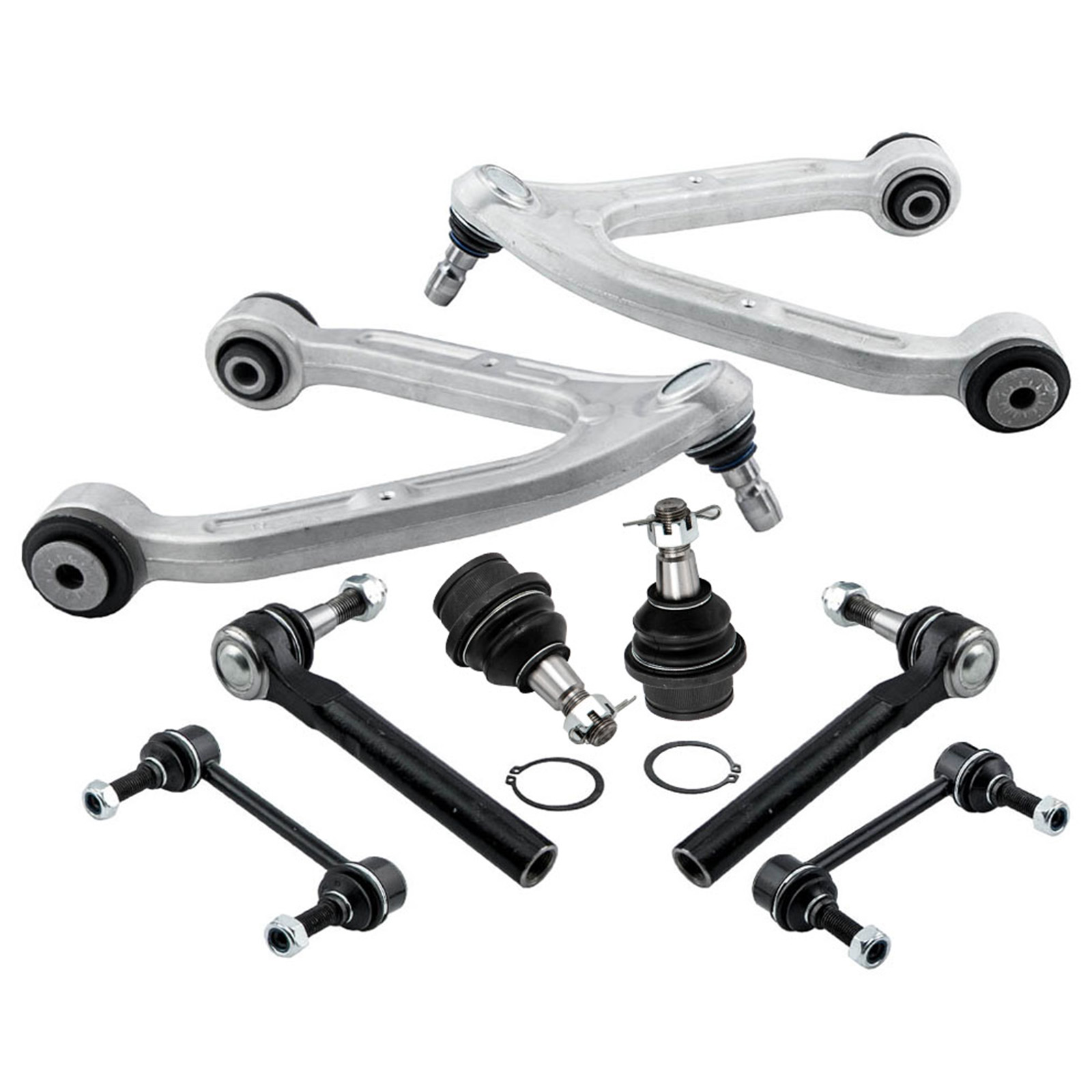 8pcs front suspension control arm ball joint sway bar link tie rod compatible for hummer h3