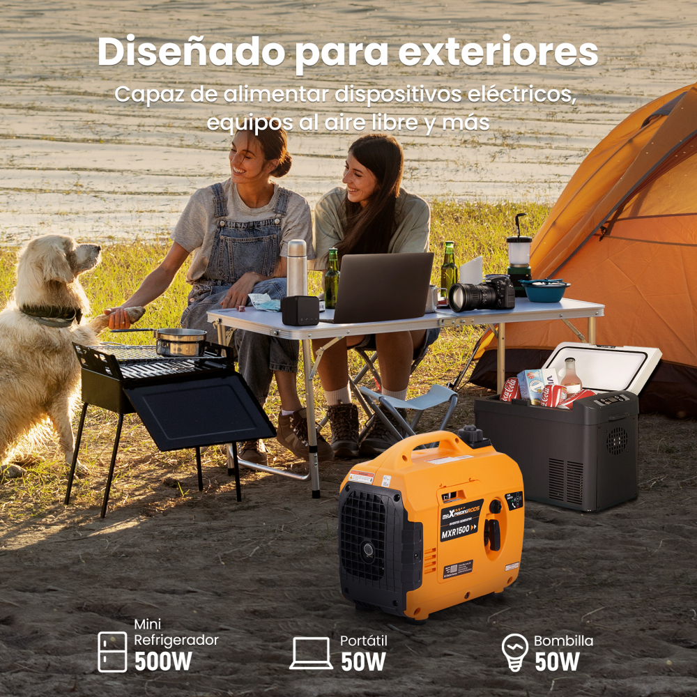 1200W Generador inversor portátil 11.5kg Silenciar gasolina 230V 2XUSB