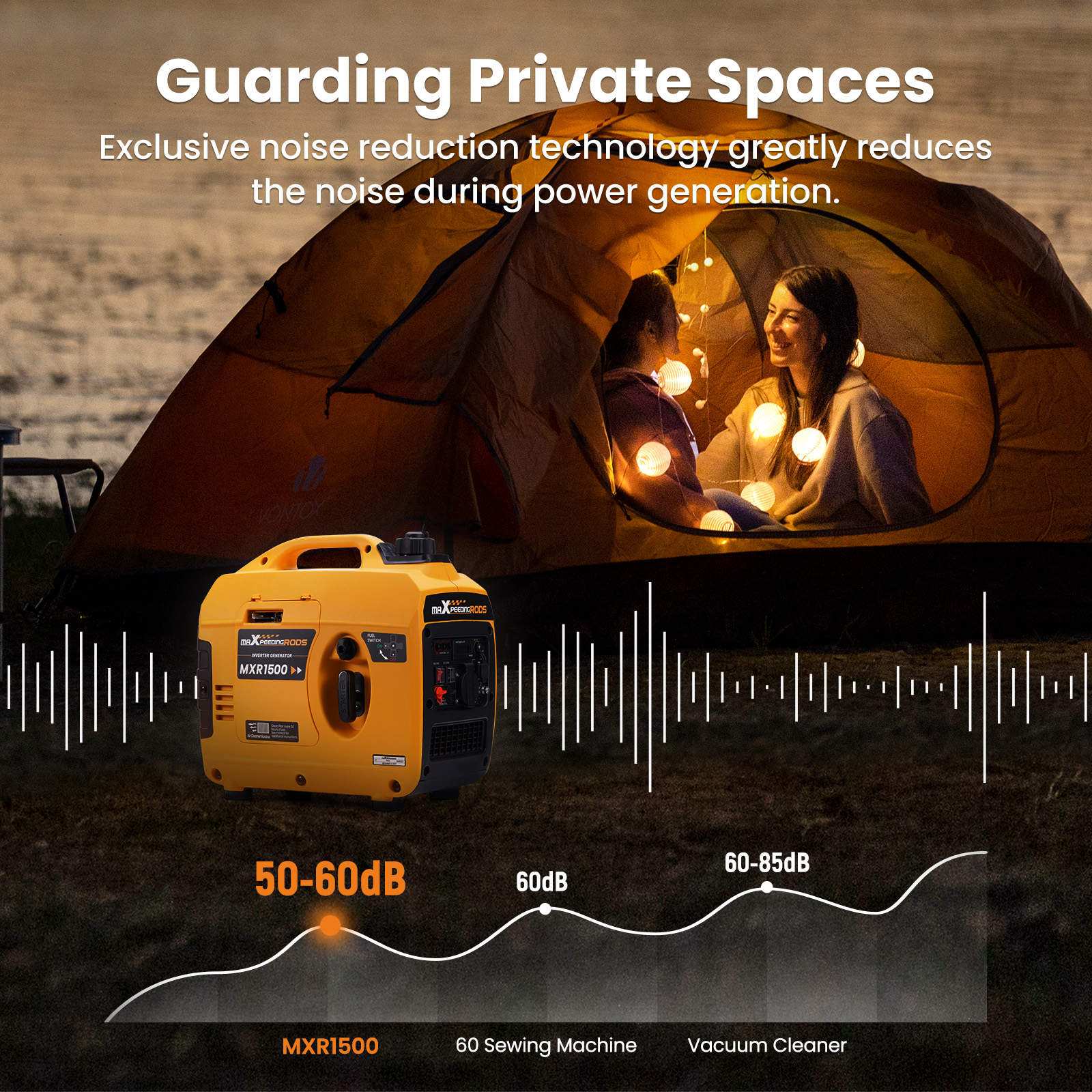 Générateur onduleur portable de 5000 watts pour l'alimentation d'urgence  des ménages, les voyages en camping-car, le camping en plein air et la  chasse.