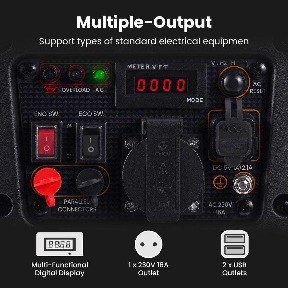 1200W Groupes électrogènes inverter à essence 4 temps Générateur silencieux