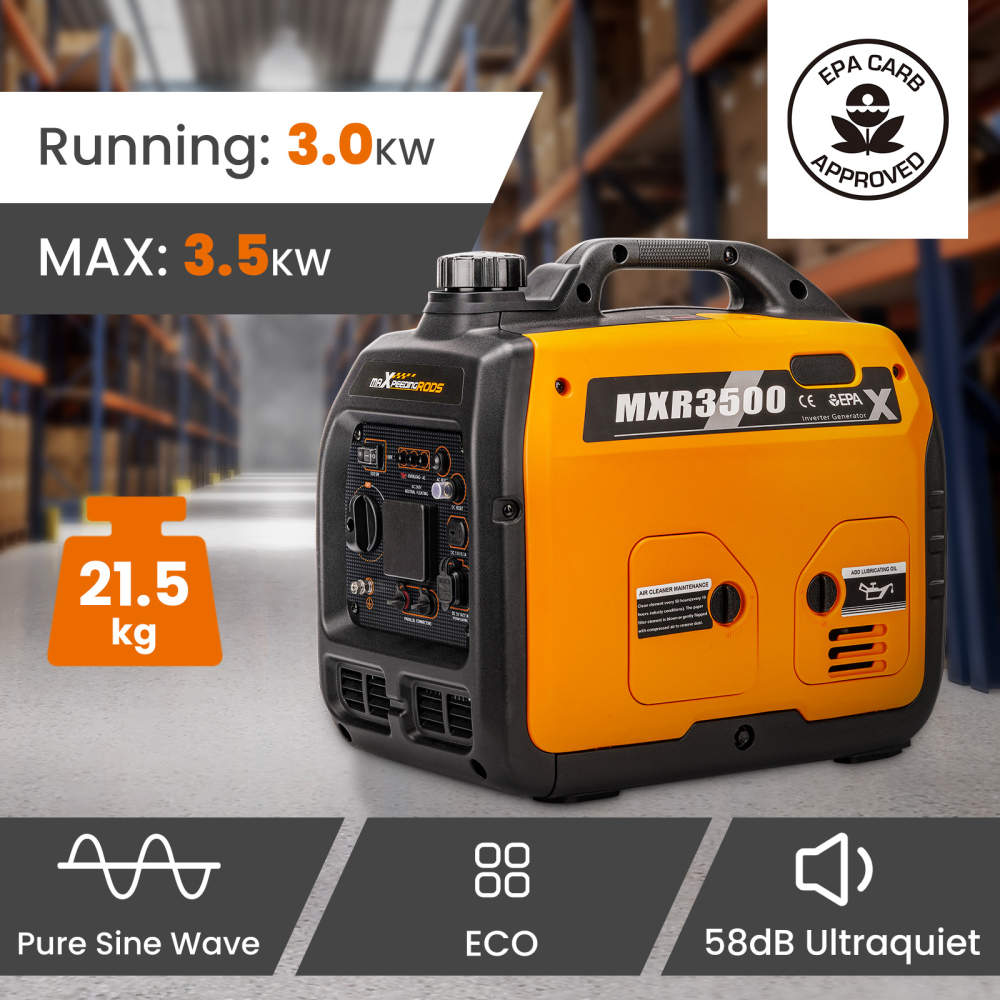 3000 Rated and 3500 Peak Watts Super Quiet Portable Inverter Generator