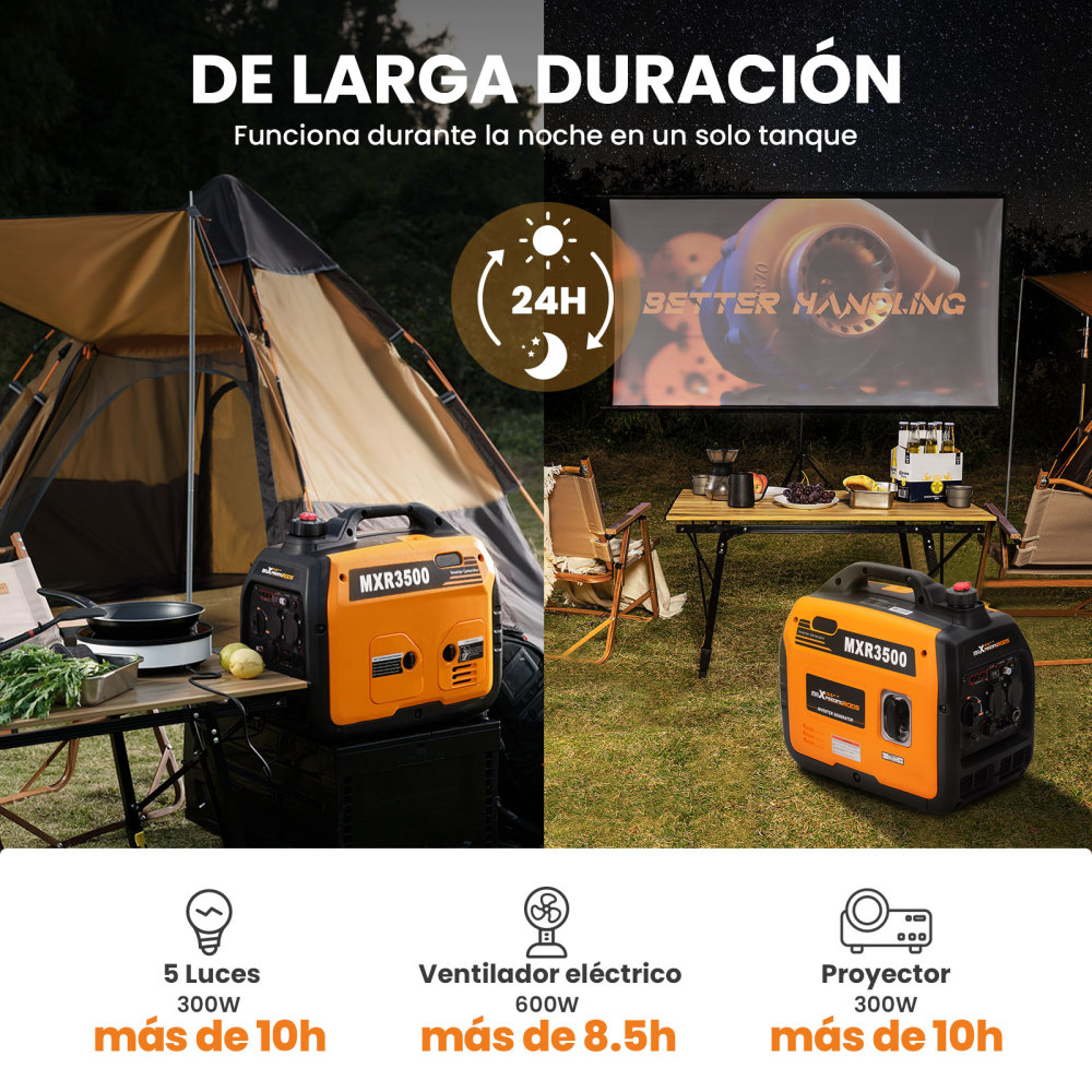 Generador de gasolina con inversor de 3KW Generador de 4 tiempos para camping