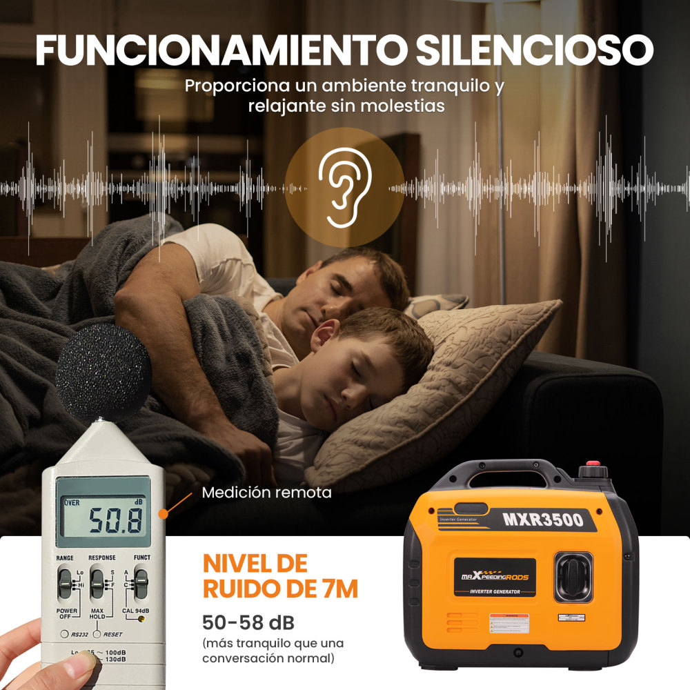 Generador de gasolina con inversor de 3KW Generador de 4 tiempos para camping