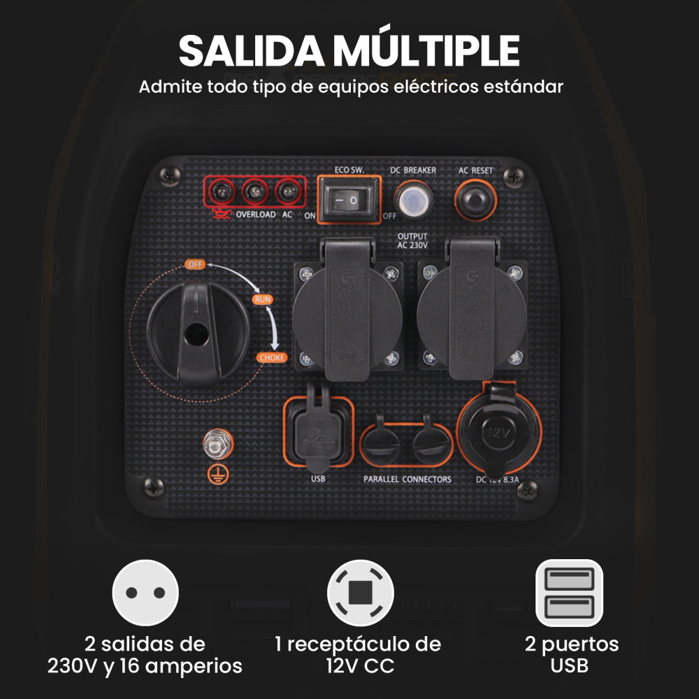 Generador de gasolina con inversor de 3KW Generador de 4 tiempos para camping