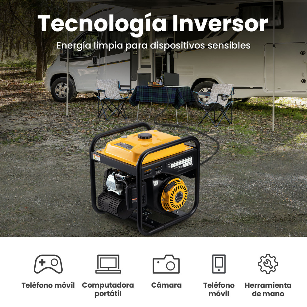 Generador de gasolina con inversor de 3,5KW Generador de 4 tiempos para camping