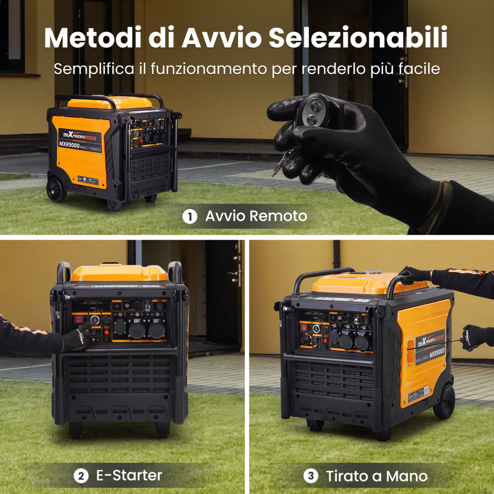 Generatore 8KW Generatore Inverter Portatile Carrellato 4 tempi 458 cc ATS