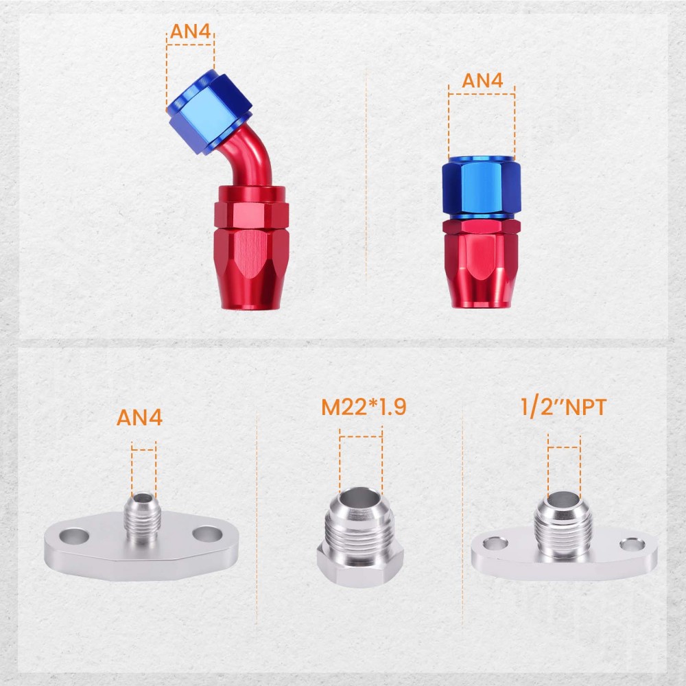 Pour t3 / t4 t70 t66 t04e turbocompresseur turbo alimentation en huile kit de ligne de vidange de retour