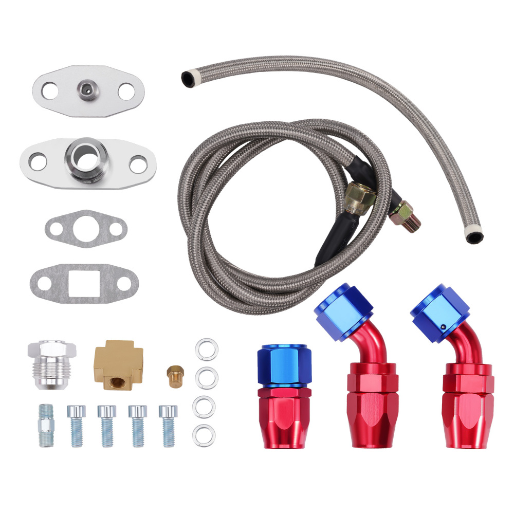Universal Turbo Oil Line Kits Feed Return Drain Line T3 T4 T70 for GT28 
