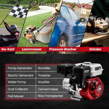 Gas Engine compatible for Honda GX160 OHV 5.5HP 163cc Pullstart Pump