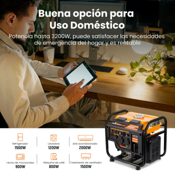 3KW Generador inversor portátil Generador inversor portátil 2X USB Salidas