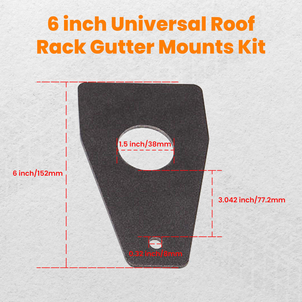 Set of 6pcs Universal 6 inch Roof Rack Gutter Mounts Supports de barres de toit