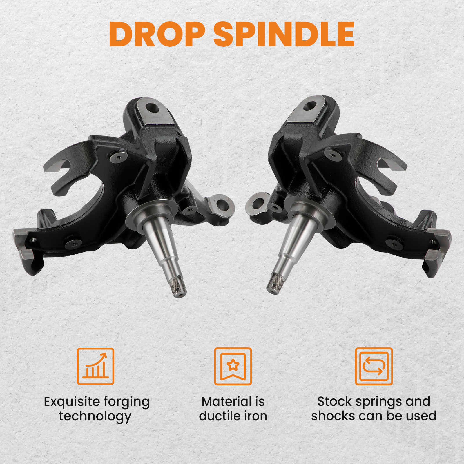 3" Lowering Drop Spindles For 1973–1991 Chevy GMC C10 R10 R1500 – 2WD, 1.25" Rotors – Pair
