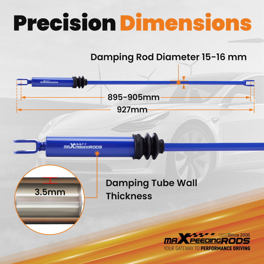 Compatible for Tesla 3 / 3 Performance 2017-2023 2x Balance Bar Damping Rod w/Bracket