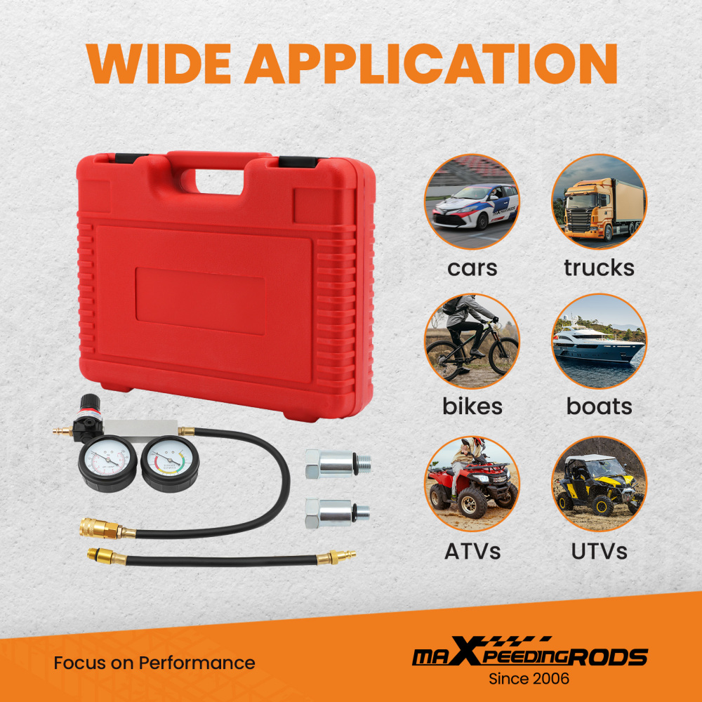 Cylinder Leak Tester Detector Petrol Engine Compression Leakage Leakdown Kit Set