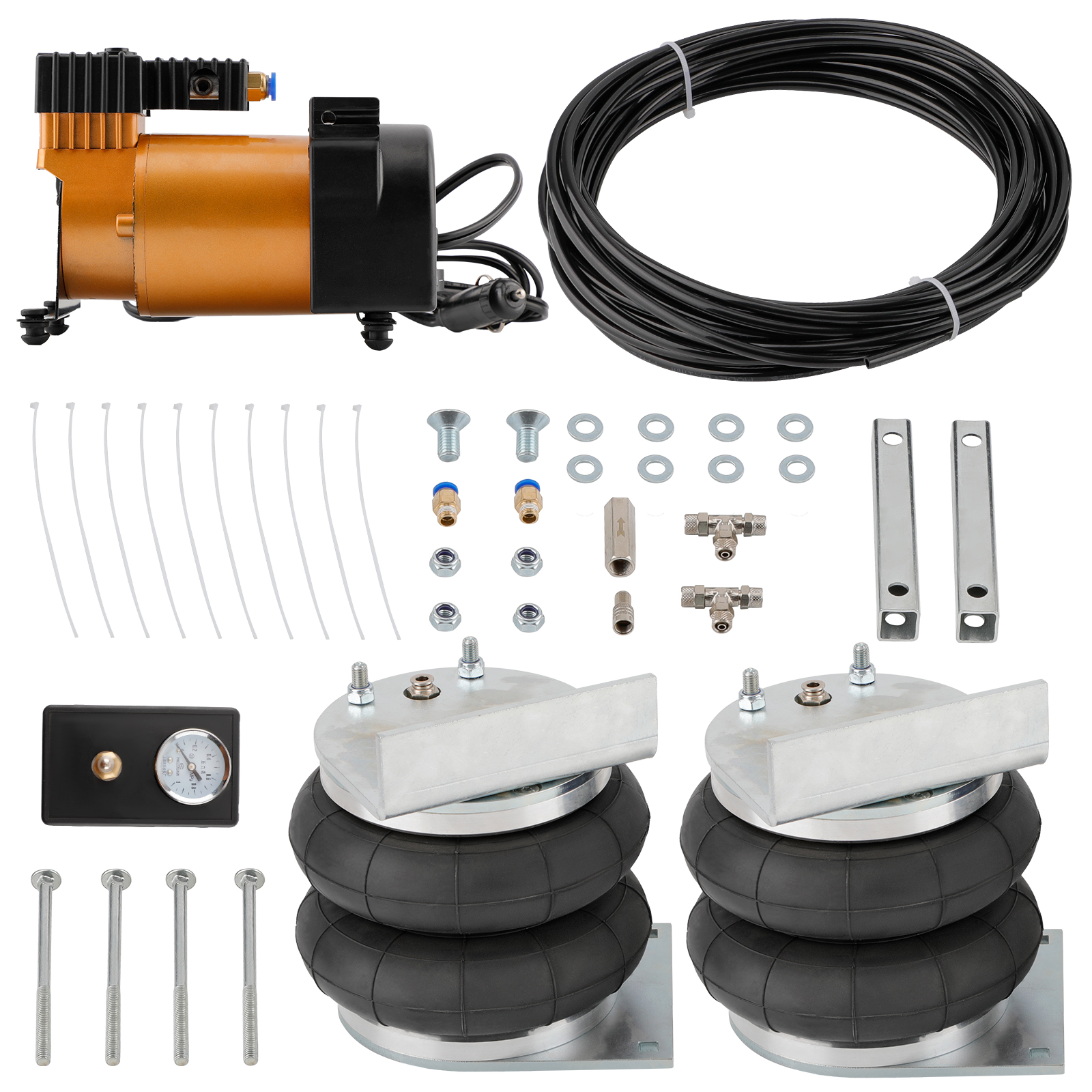 Amazon.com: Vixen Air Suspension Kit for Truck/Car Bag/Air Ride/Spring. On  Board System- Dual 200psi Compressor, 3 Gallon Tank. for Boat  Lift,Towing,Lowering,Load Leveling,Bags,Onboard Train Horn VXO4831DBF :  Automotive