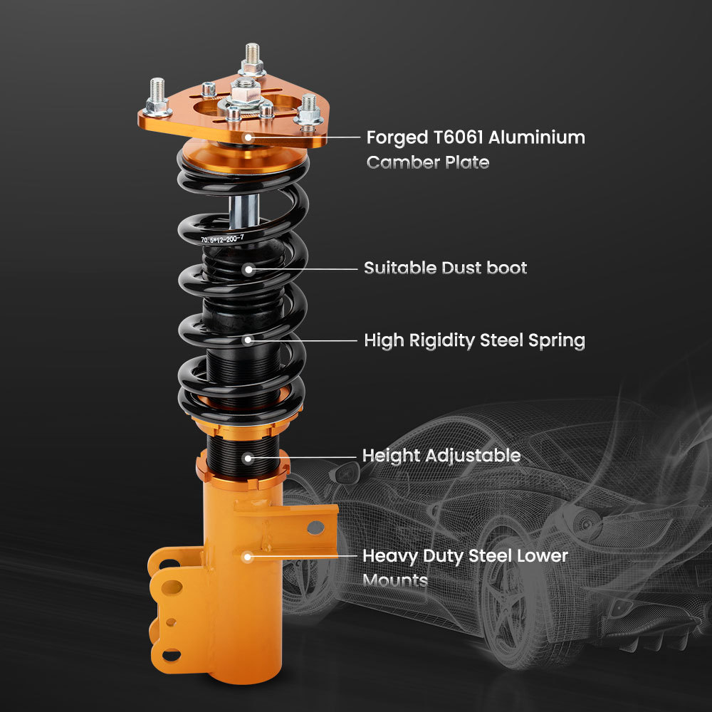 Coilovers Set compatible for Hyundai Genesis Coupe 2-Door 2010-16 Shock Absorber Adj Height lowering kit
